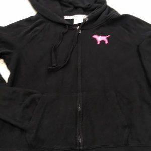 Pink by VS black & pink sequins zip sweatshirt